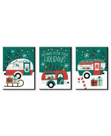 Camper Christmas - Red and Green Wall Art and Holiday Home Decor 7.5