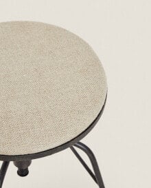 Linen high swivel stool