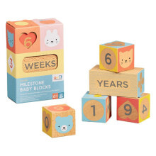 Купить детские игрушки и игры Petit Collage: PETIT COLLAGE Wooden Milestone Baby Blocks