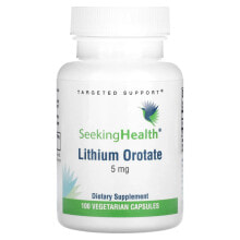 Seeking Health, Оротат лития, 5 мг, 100 вегетарианских капсул