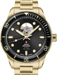 Купить наручные часы Swiss Military: Swiss Military SMA34106.14 Mens Watch Automatic Open-Heart Diver 42mm 20ATM