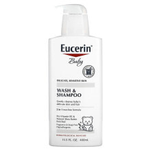 Шампуни для волос Eucerin, Baby, гель для душа и шампунь, без аромат, 400 мл (13,5 жидких унций)