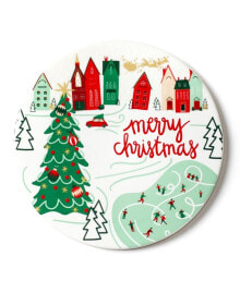 Christmas In The Village Town Round Trivet