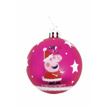 Christmas Bauble Peppa Pig Cosy corner Fuchsia 6 Units Plastic (Ø 8 cm)