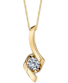 Купить ювелирные кулоны и подвески Sirena: Sirena diamond Twist Pendant Necklace (1/4 ct. t.w.) in 14k Gold, White or Rose Gold