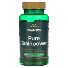 Витамины и БАДы для улучшения памяти и работы мозга swanson, Pure Brainpower, 60 растительных капсул