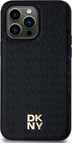 DKNY DKNY DKHMS24SPSHRPSK S24 S921 czarny/black hardcase Leather Pattern Metal Logo MagSafe