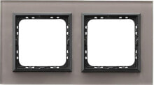 Розетки, выключатели и рамки Ospel Double frame Sonata glass gray (R-2RGC / 41/25)