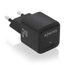 AISENS ASCH-25W1P013-BK зарядное устройство для мобильных устройств Универсальная Черный Кабель переменного тока Быстрая зарядка Для помещений