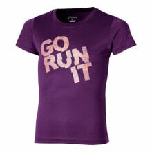 Child's Short Sleeve T-Shirt Asics Graphic Go Run It Purple