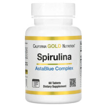 Антиоксиданты california Gold Nutrition, AstaBlue, комплекс со спирулиной, 60 таблеток (Товар снят с продажи)
