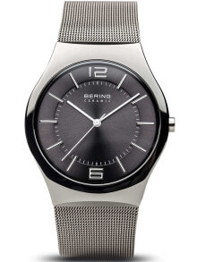 Мужские наручные часы с серебряным браслетом Bering 32039-309 ceramic mens watch 39mm 3ATM