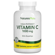 Витамин С NaturesPlus, High Potency Vitamin C With Rosehips , 1,000 mg, 180 Tablets