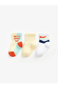 Baskılı Erkek Bebek Soket Çorap 3'lü