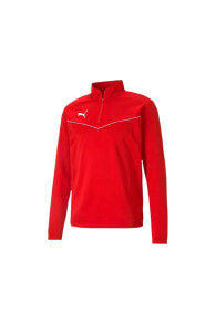 Teamrise 1/4 Zip Top Erkek Futbol Antrenman Uzun Kollu Tişört 65739401 Kırmızı