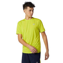 Мужские спортивные футболки Мужская спортивная футболка зеленая NEW BALANCE Impact Run Short Sleeve Shirt
