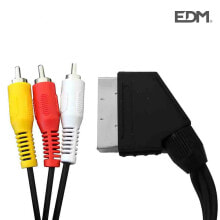 EDM Euroconector To 3 rca cable 1.5 m