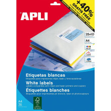 Printer Labels Apli White Circular 25 Sheets Ø 40 mm