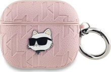 Karl Lagerfeld Karl Lagerfeld KLA3PGCHPP AirPods 3 cover różowy/pink Monogram Choupette Head