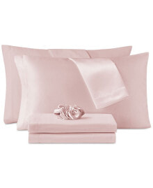 Sanders microfiber 5-Pc. Sheet Set with Satin Pillowcases and Satin Hair-Tie, Twin