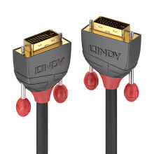 Компьютерные разъемы и переходники Lindy 36226 DVI кабель 10 m DVI-D Черный