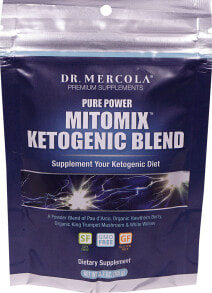 Витамины и БАДы для пищеварительной системы dr. Mercola Mitomix Ketogenic Blend Кетогенная порошковая смесь из органических ягод боярышника, королевского гриба и белой ивы 105 г