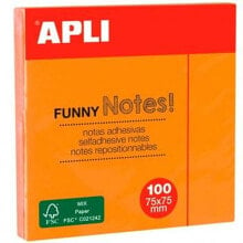 Sticky Notes Apli Orange 7,5 x 7,5 cm (12 Units)