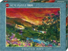 Детские развивающие пазлы Heye Puzzle 1000 Chatka z zachodem słońca w tle