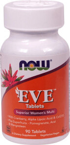 Витаминно-минеральные комплексы NOW Foods EVE Superior Women's Multi  Женский мультивитаминный комплекс с клюквой, альфа-липоевой кислотой и CoQ10 90 таблеток
