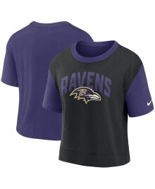 Nike women's Purple, Black Baltimore Ravens High Hip Fashion T-shirt