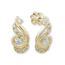 Ювелирные серьги luxury gold earrings with crystals 745 239 001 01078 0000000