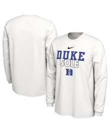 Men's White Duke Blue Devils On Court Long Sleeve T-shirt