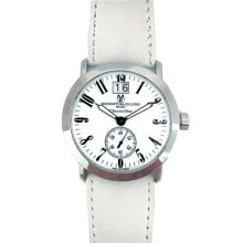 Мужские наручные часы с ремешком Мужские наручные часы с белым кожаным ремешком Montres de Luxe 09CL1-ACWH ( 45 mm)
