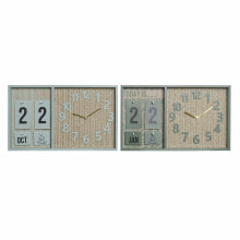 Настенное часы DKD Home Decor Зеленый Деревянный полипропилен Пластик Деревянный MDF Тропический 40 x 5 x 24 cm (2 штук)