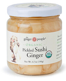 Имбирь и куркума ginger People Organic Sushi Ginger--  Имбирь маринованный для суши --190 г