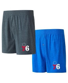 Купить мужские шорты Concepts Sport: Men's Royal/Charcoal Philadelphia 76ers Two-Pack Jersey-Knit Boxer Set