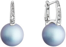 Женские ювелирные серьги beautiful silver earrings with blue synthetic pearls 31301.3