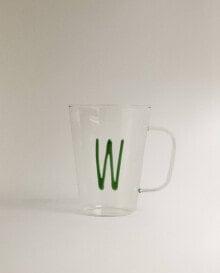 Borosilicate mug with initial w