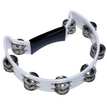 Fame Half-Moon Tambourine (White)