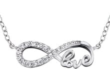 Женские ювелирные колье Infinity silver necklace with zircons ERN-LILINF-LOVE
