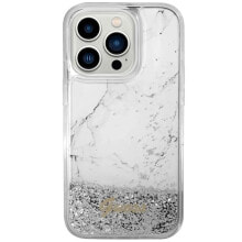 GUESS Guhcp14Llcsgsgh iPhone 14 Pro 6.1 Biały Liquid Marble phone case