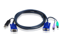Компьютерные разъемы и переходники Aten 2L5502UP KVM кабель 1,8 m Черный 2L-5502UP