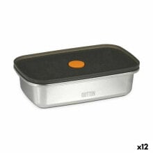 Hermetic Lunch Box Quttin Stainless steel Rectangular 600 ml (12 Units)