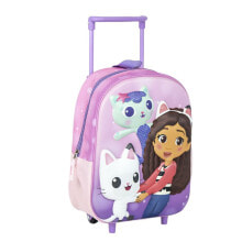 Купить школьные рюкзаки и ранцы Gabby's Dollhouse: Школьный рюкзак с колесиками Gabby's Dollhouse Розовый 25 x 31 x 10 cm