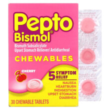Pepto Bismol, Жевательные таблетки, вишня, 30 жевательных таблеток