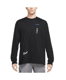 Nike men's Black Philadelphia 76ers Courtside Established City Max90 Long Sleeve T-shirt