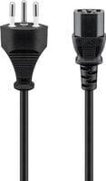 IEC Cord Switzerland - 1.8 m - Black - 1.8 m - Power plug type J - C13 coupler - H05VV-F3G - 230 V