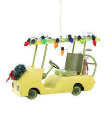 Cody Foster & Co. Vintage Golf Cart Ornament Multicolor