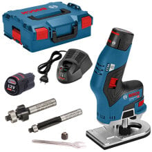 Bosch Akku-Kantenfräse GKF 12V-8 inkl. Fräser und 2x3,0Ah Akkus + Lader + L-Boxx