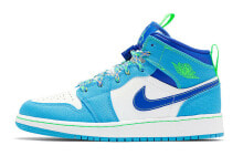 Jordan Air Jordan 1 Mid SE 中帮 复古篮球鞋 GS 蓝绿 / Кроссовки Jordan Air Jordan 1 Mid SE GS DA8010-400